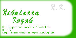 nikoletta kozak business card